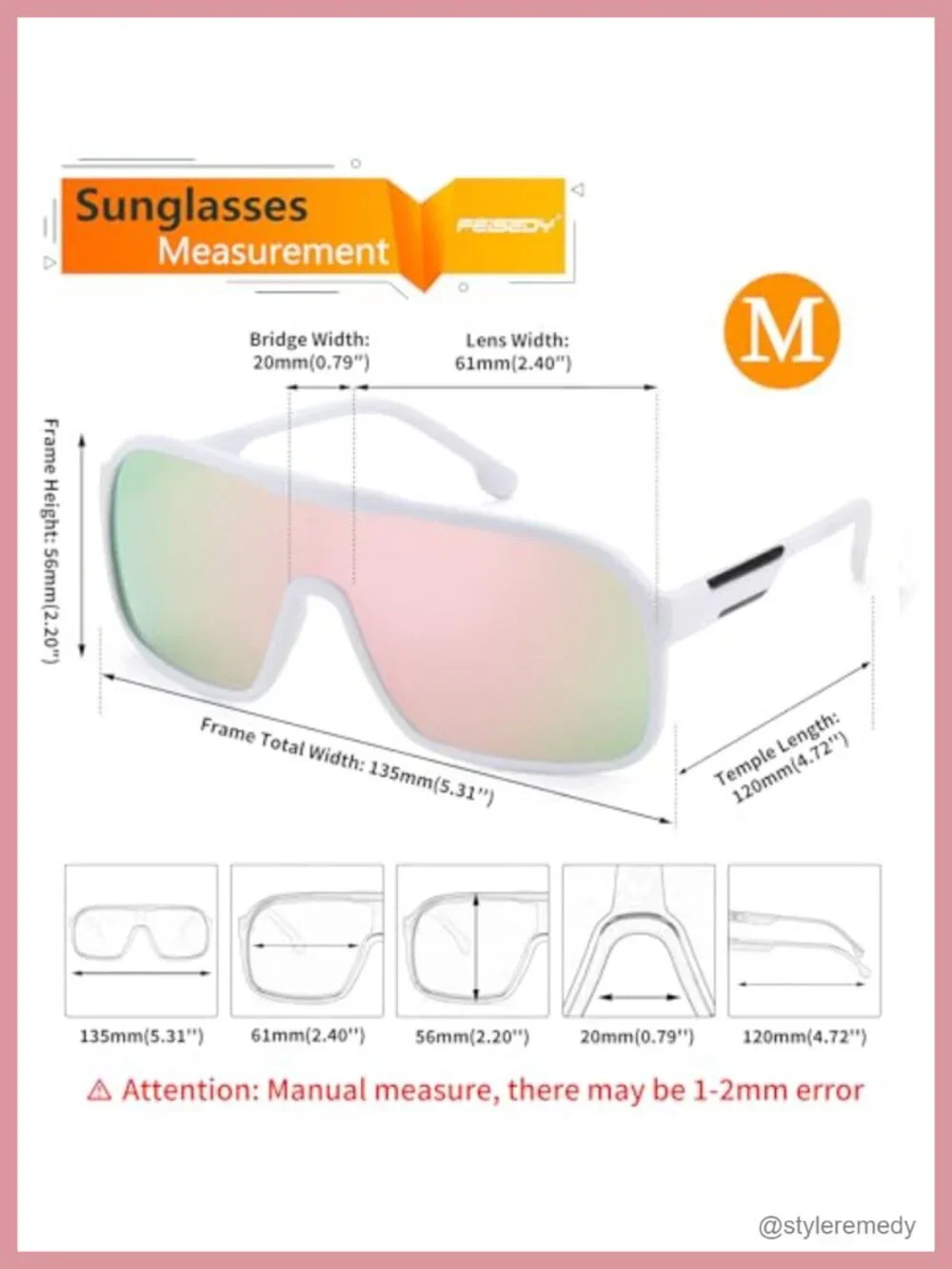 Oversized Shield Sunglasses Polarized UV400 Plastic Frame Retro Square